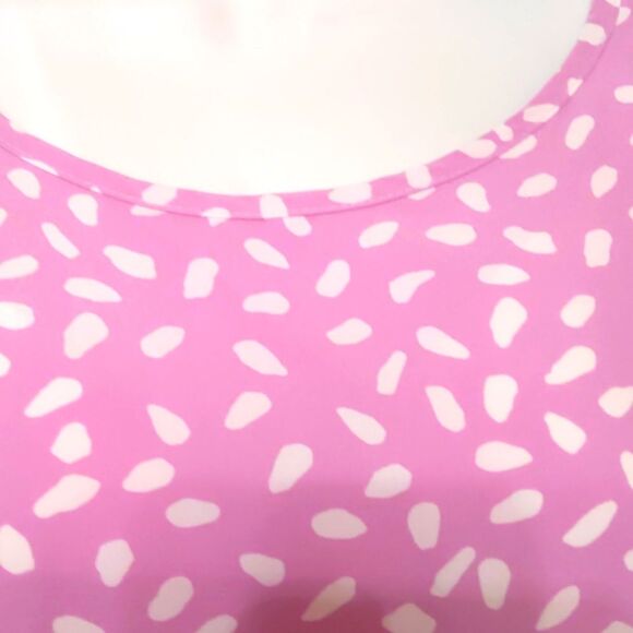 Lavender Flowy Dots Tiered Shift Dress Babydoll Size L - Picture 4 of 9